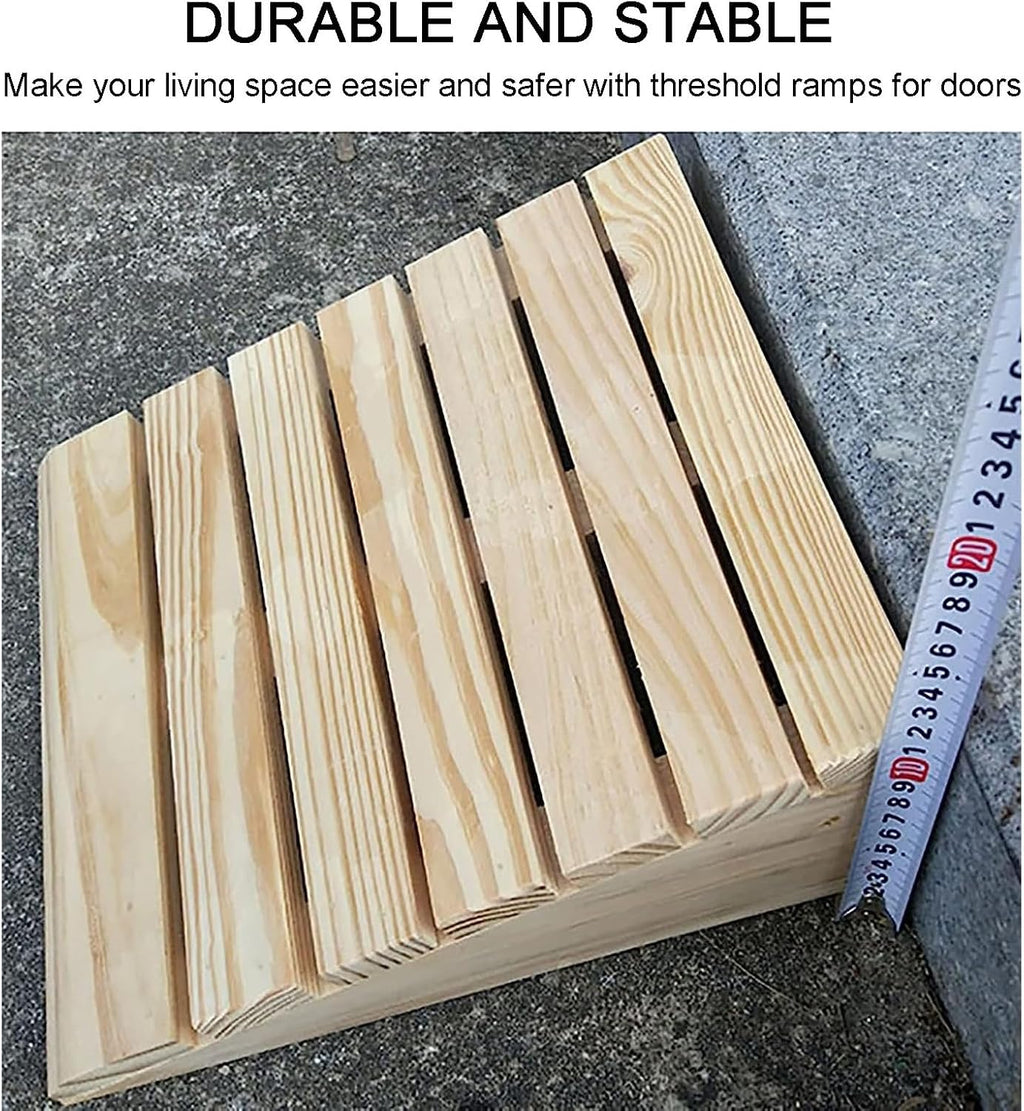 Solid Wood Curb Ramps, 715 cm Rise Portable Nonslip Threshold Ramps for Garage, Patio Door Shed, Loading Dock, Driveway Wheelchair Sidewalk (Size : 30x33.8x13cm/12x12x5.1in)