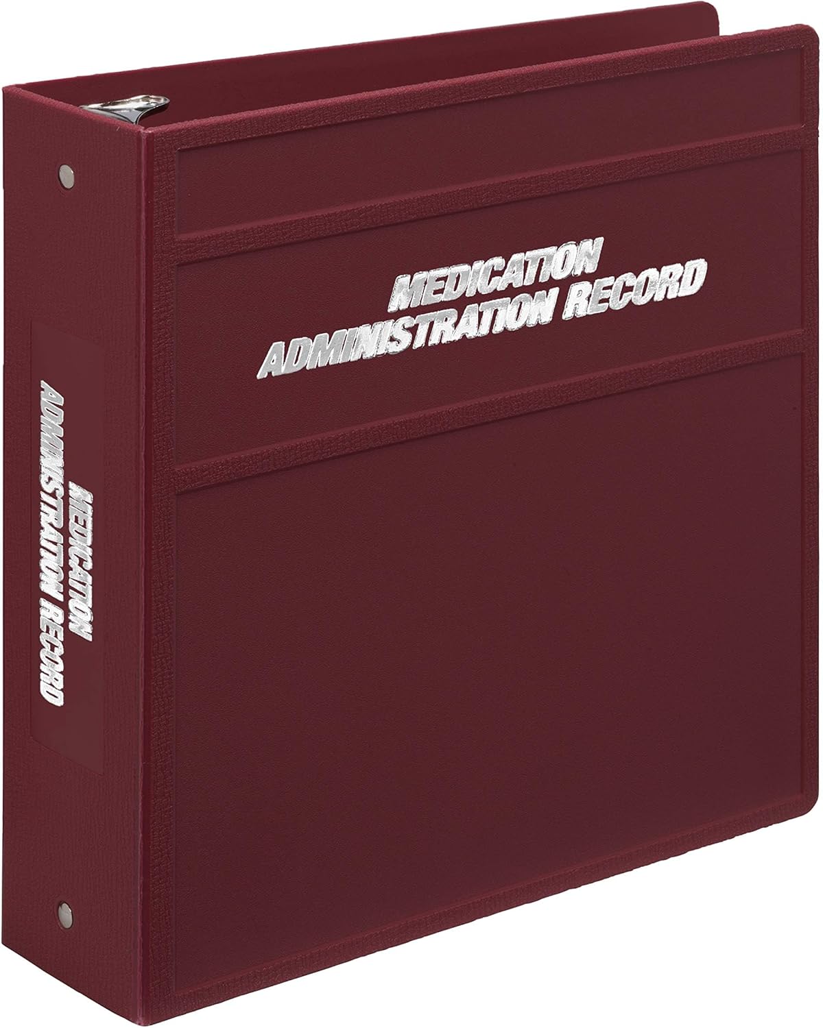 Carstens 3-Inch Heavy Duty Round Ring Binder for Medication Administration Records – Side Opening, Wine, Case of 14, Durable Plastic, No Pockets, Holds 400 Letter Sheets, Made in USA (1791-3RCS)