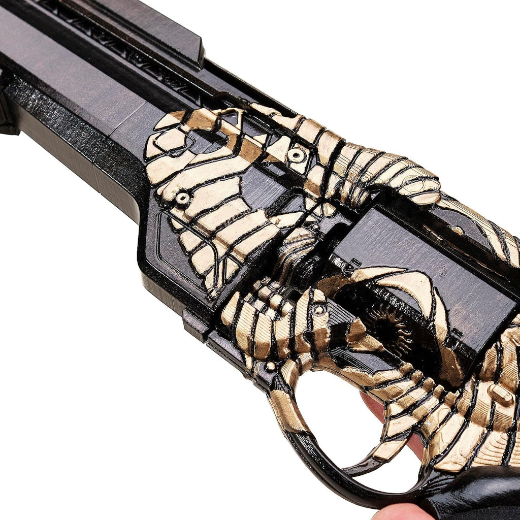 Ace of Spades – All In Ornament (Golden Edition) – Handmade D2 Prop Replica – Static Trigger, Collector Display Hand Cannon (Ace of Spades + Cayde-6 Hand Stand)