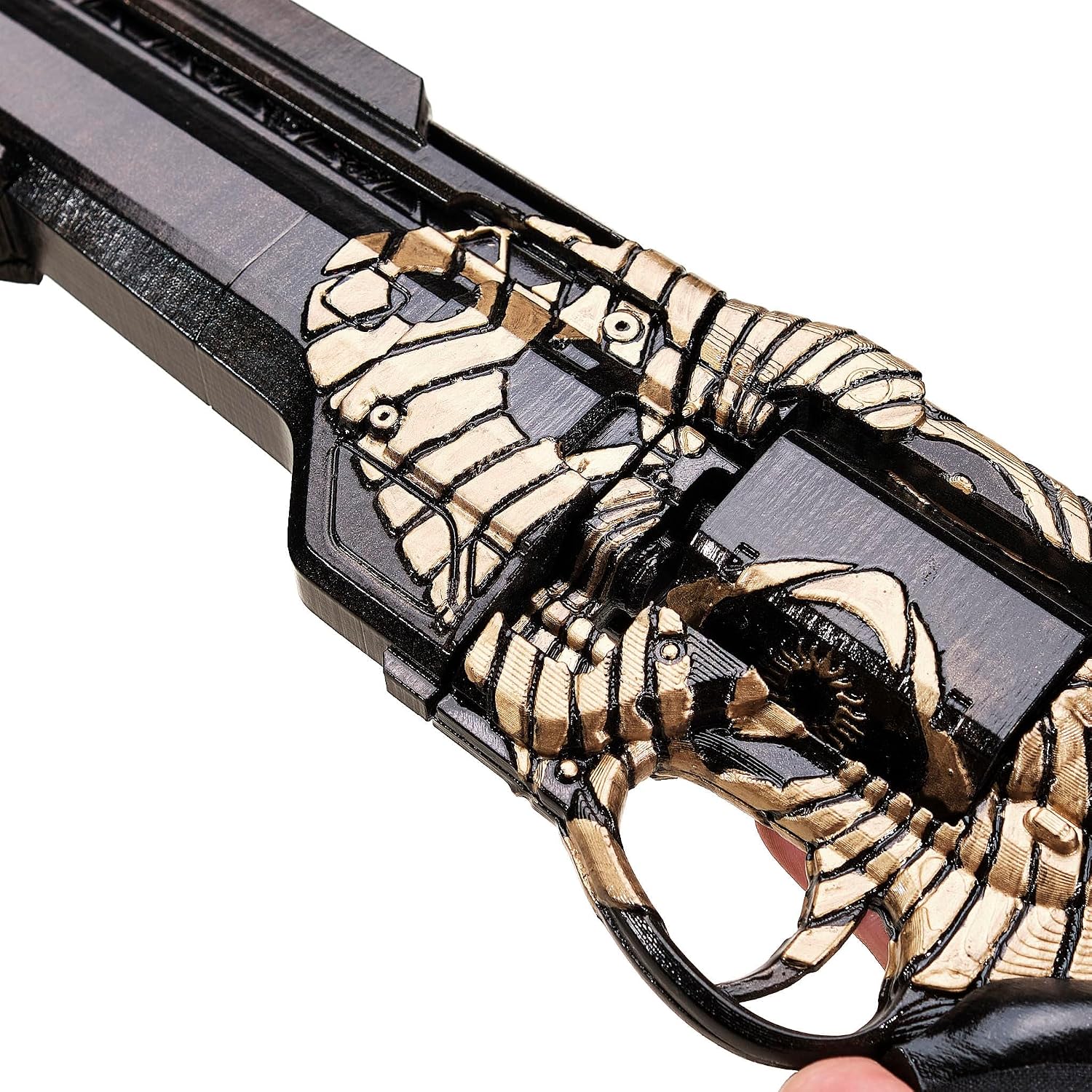 Ace of Spades – All In Ornament (Golden Edition) – Handmade D2 Prop Replica – Static Trigger, Collector Display Hand Cannon (Ace of Spades + Cayde-6 Hand Stand)