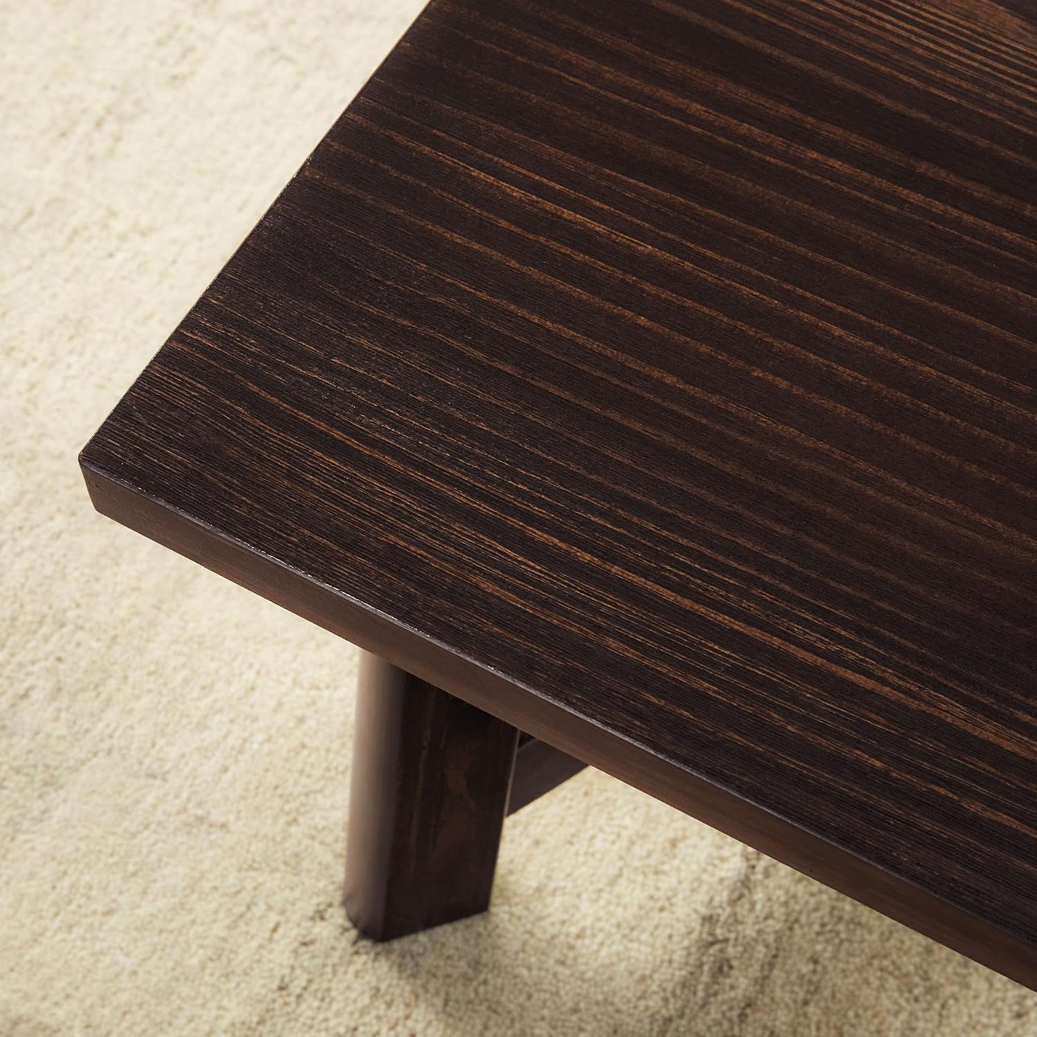 Walker Edison Colt Modern Farmhouse Solid Wood Rectangular Coffee Table, 48 Inch, Espresso