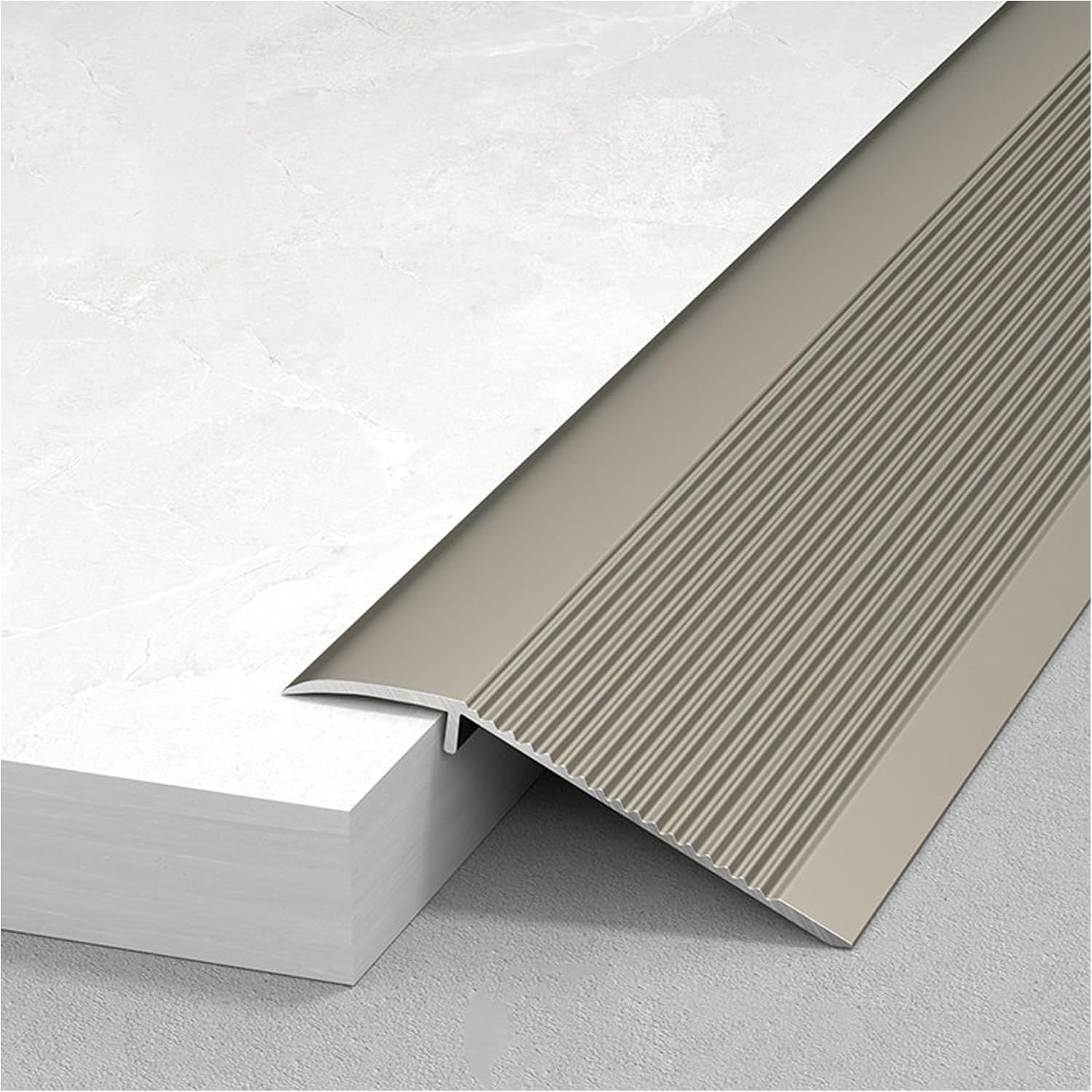 Aluminum Floor Transition Strip - 36 Inch Doorway Threshold Ramp, Edge Trim for Doorways (0.4-1.8in) - Durable Gold Finish, Perfect for Smooth Transitions