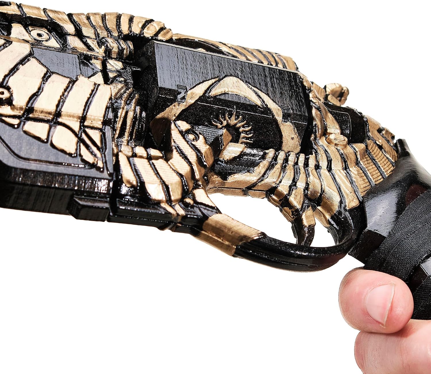 Ace of Spades – All In Ornament (Golden Edition) – Handmade D2 Prop Replica – Static Trigger, Collector Display Hand Cannon (Ace of Spades + Standard Stand)