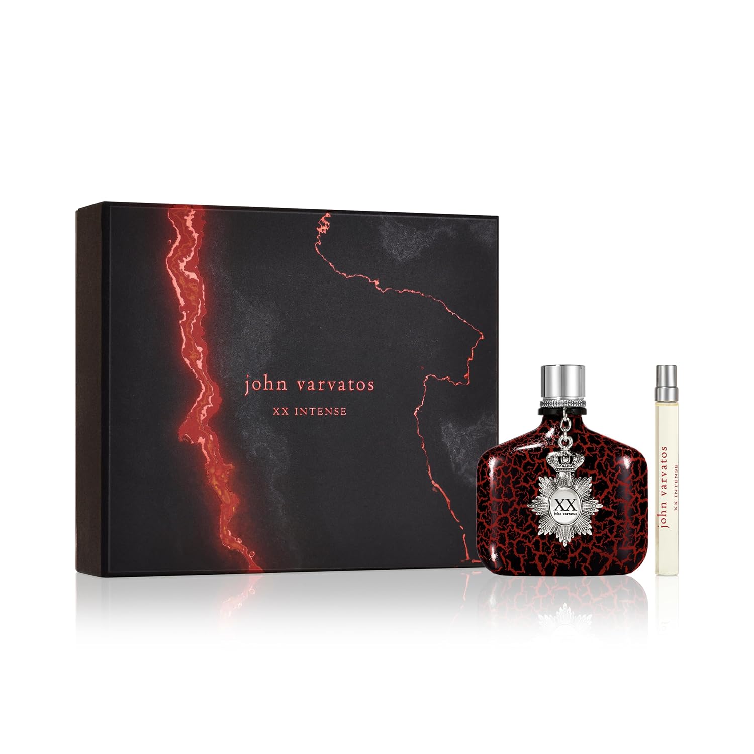 John Varvatos XX Intense Eau de Parfum 2-Piece Fragrance Gift Set, Includes EDP Spray & Travel Size Men's Cologne, Woody Oriental Scent with Notes of Cardamom, Orange Flower & Sandalwood, 4.2 fl oz