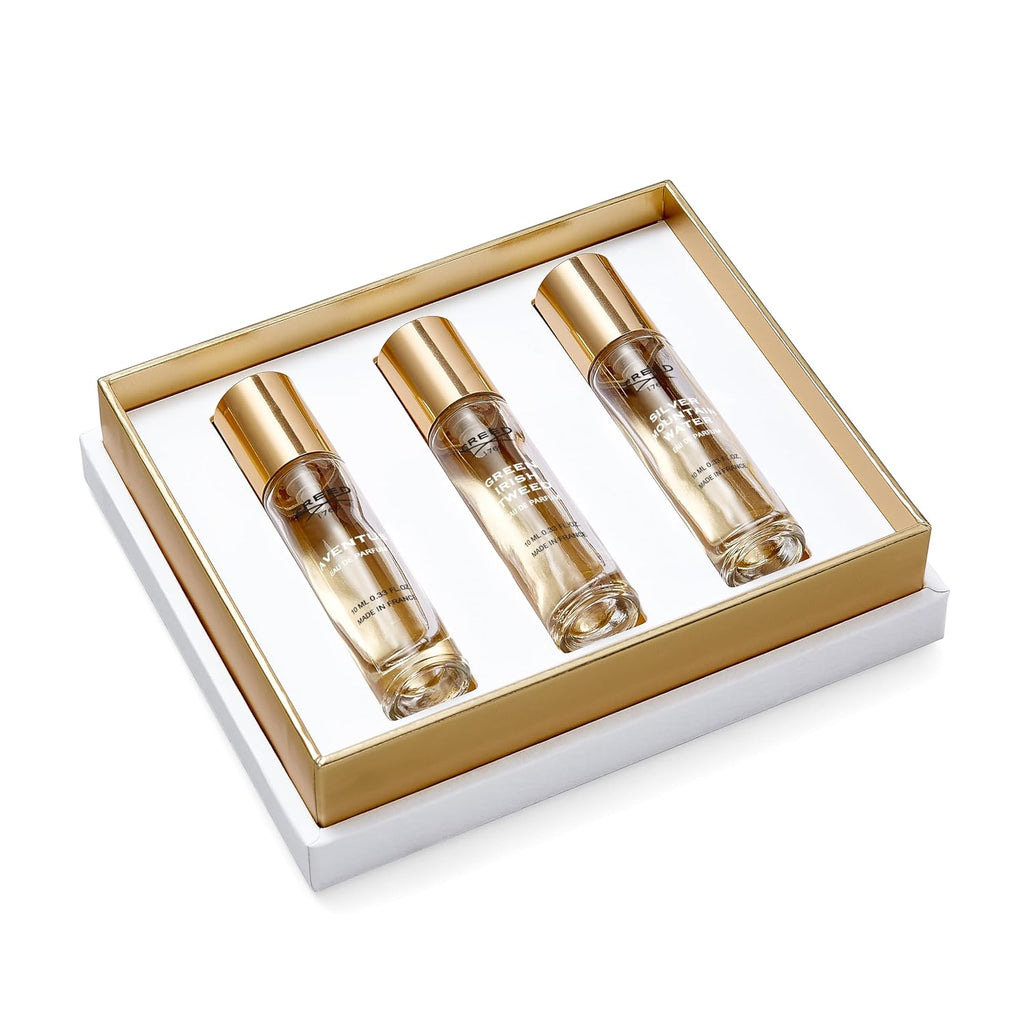House of Creed Men's Holiday Gift Coffret Set, Features 3 Signature Cologne Scents of Aventus, Green Irish Tweed, & Silver Mountain Water, 3 x 10ml