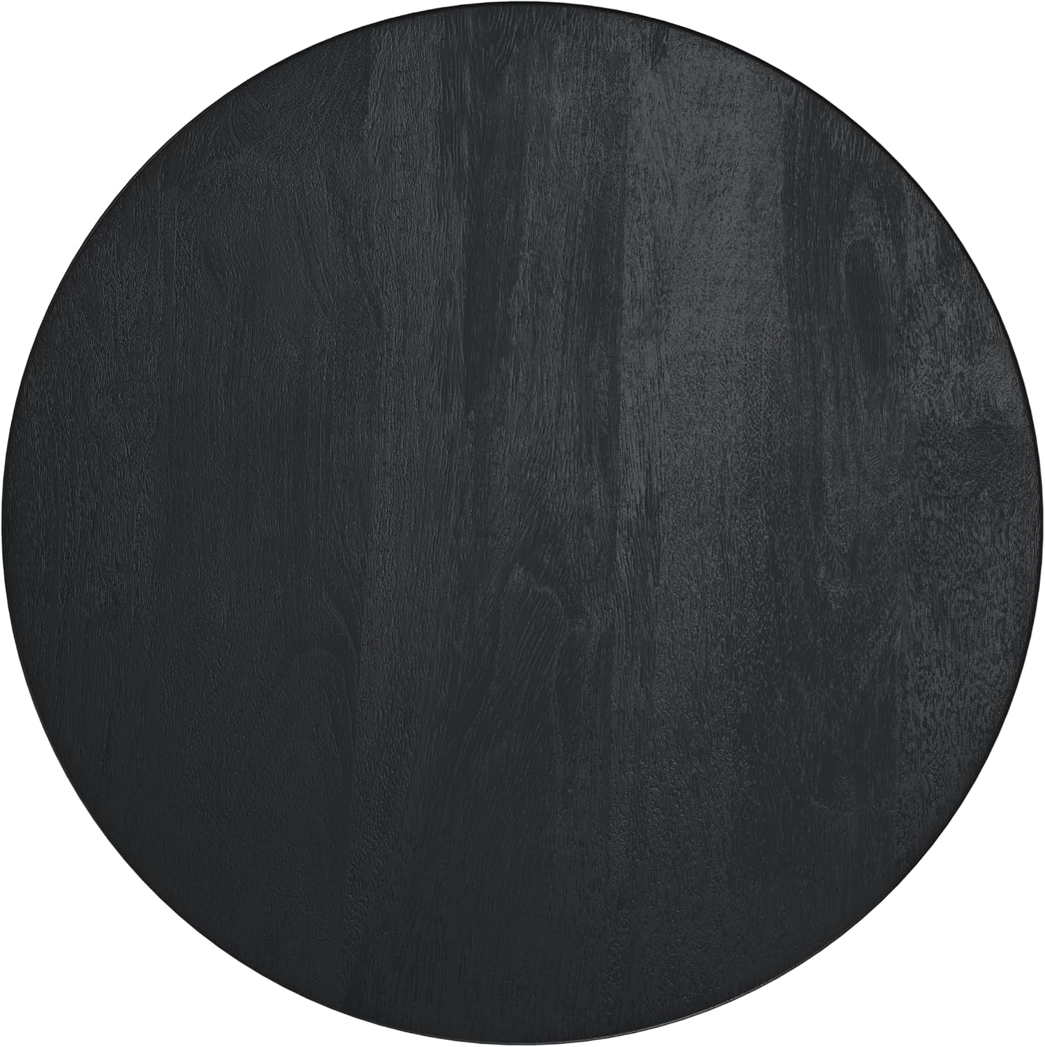 SIMPLIHOME Elmbrook End Table - 21 inch Wide Solid Mango Wood Round Drum Table with Vertical Panel Detailing in Black, Modern Nightstand or Plant Stand for Living Room or Bedroom, Assembled