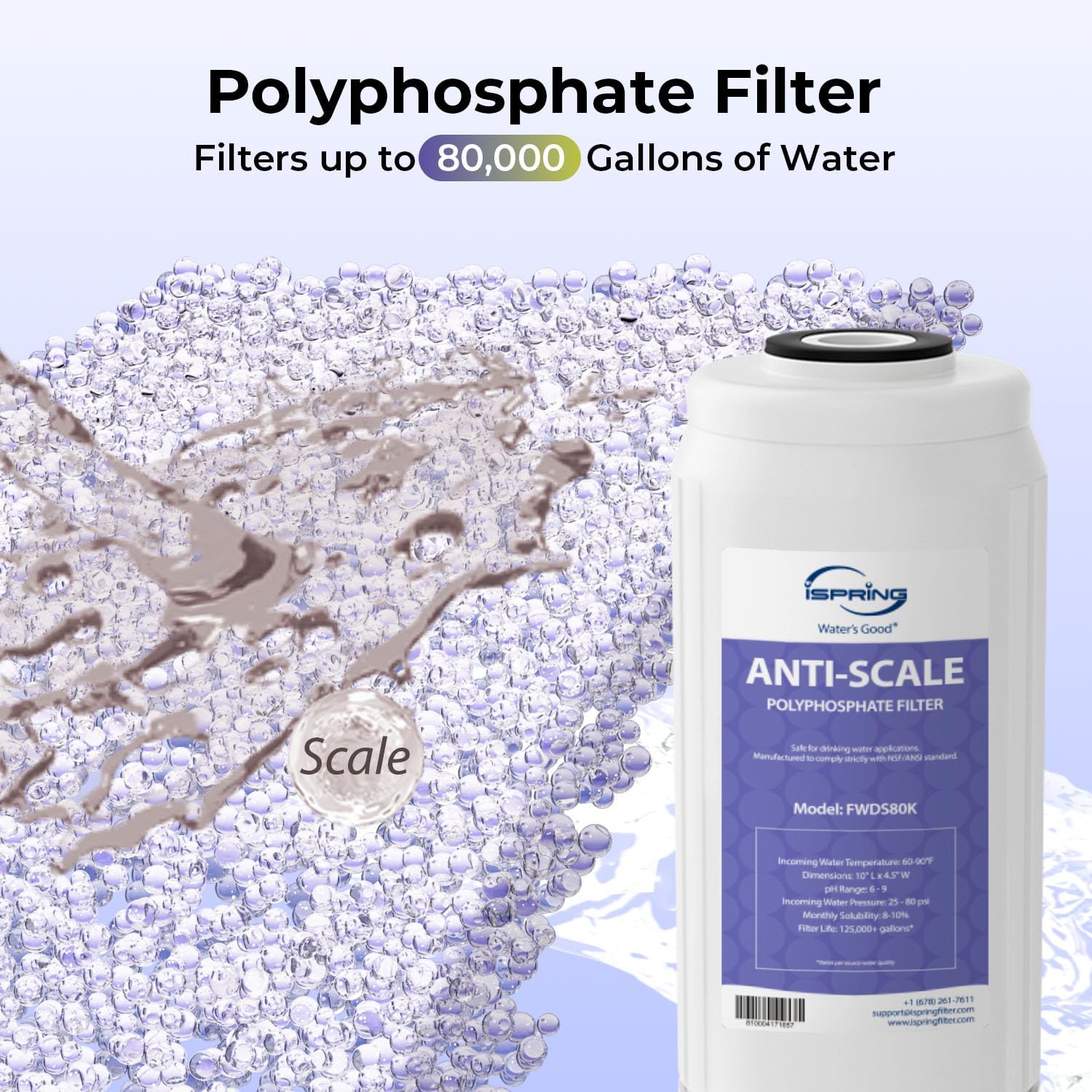 iSpring F3WGB31BKDS Ultimate Protection Whole House Water Filter Replacement Pack, Reduces Heavy Metals, Scale, Chlorine, Hydrogen Sulfide, Up to 12 Months, 4.5' x 10', Fits WGB31B-KDS