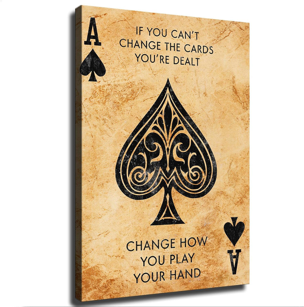 Vintage Ace of Spades Classic Motivational Poster Exquisite Art Decoration Suitable for Cafes Home Kitchens Bars Room Decor Canvas Wall Art Home Office Decoration Party Gifts (24×36inch-Framed)