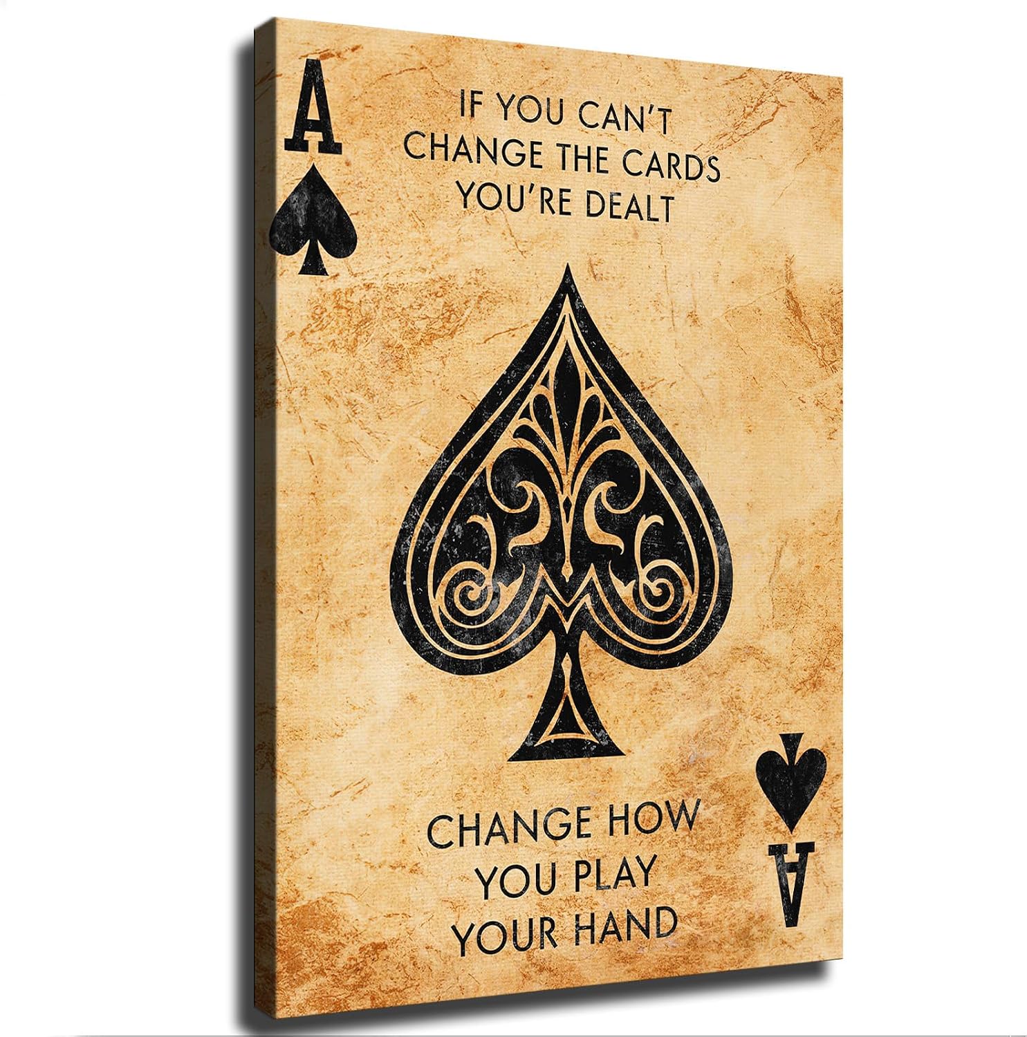 Vintage Ace of Spades Classic Motivational Poster Exquisite Art Decoration Suitable for Cafes Home Kitchens Bars Room Decor Canvas Wall Art Home Office Decoration Party Gifts (24×36inch-Framed)