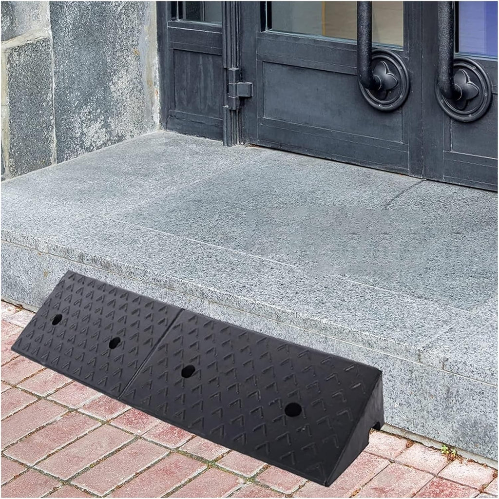 Threshold Ramp Wheelchair Ramp Solid Rubber Threshold Ramp Non-Slip Scooter Ramp for Room Door Handicap Ramps Wear-Resistant Kerb Ramps Anti-Slip (Black 5cm/2in Rise)