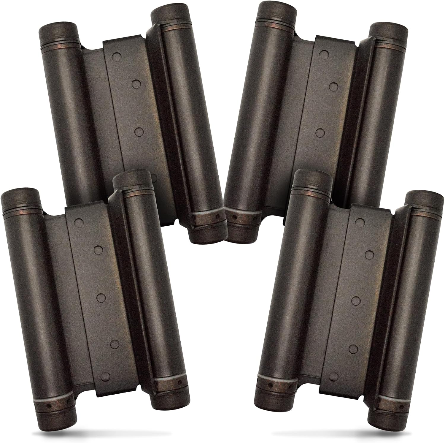 Swinging Cafe Doors - 6' Double Action Hinge – Heavy Duty Door Hinges for Saloon & Cafe Bar Swinging Doorways – Commercial Grade, Adjustable Tension for High Traffic Use, Oil-Rubbed Bronze, 4 Units