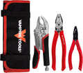 VAMPLIERS 3-PC Specialty Screw Extraction Pliers Set: Includes 8' PRO Linesman Pliers, JAWZ 7.5' Vise-Grip Locking Pliers, BRUTE 6.25' Black Oxide Finish Pliers + Vampliers Tool Pouch: VT-002-S3BP.