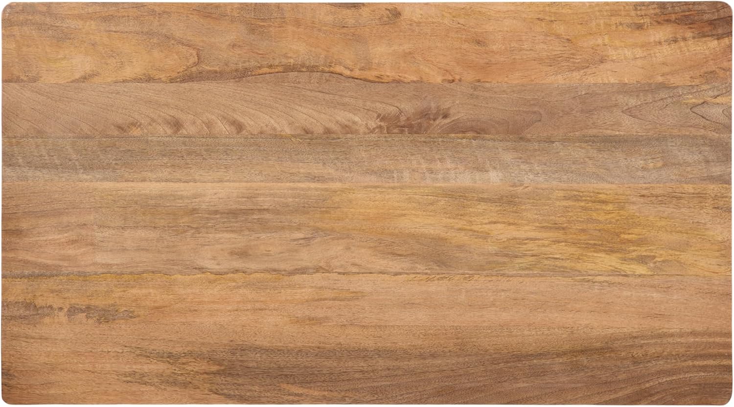 Kate and Laurel Dahl Transitional Rectangular Coffee Table; 36 x 20 x 18; Natural Wood; Modern Rectangle Living Room Table with Solid Mango Wood Construction and Bonus Underlying Storage
