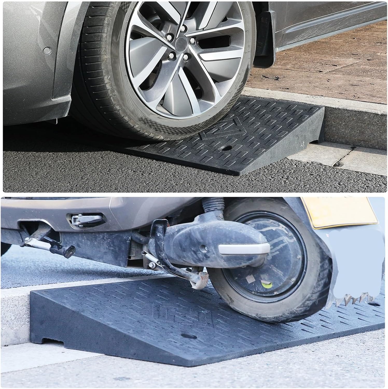 Curb Ramp, 1.6' to 8' Rise Threshold Ramps for Doorways, 22000lbs Heavy Duty, for Forklifts, Trucks, Buses, Cars, Wheelchairs, Bikes(100x25x9cm/39x10x3.5in)
