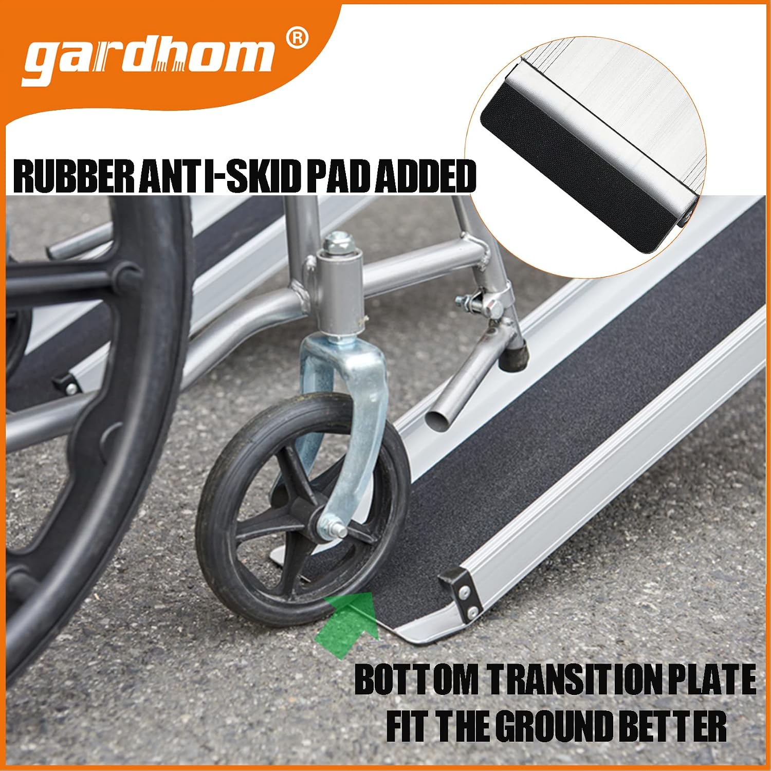 garhom Bundle 5FT 7FT Portable Wheelchair Ramp Anti-Slip Aluminum Folding Handicap Ramp Wheel Chair Ramp for Home Steps Wheelchair Ramps for Home Entrance Threshold Doorways Stairs Curbs Scooter