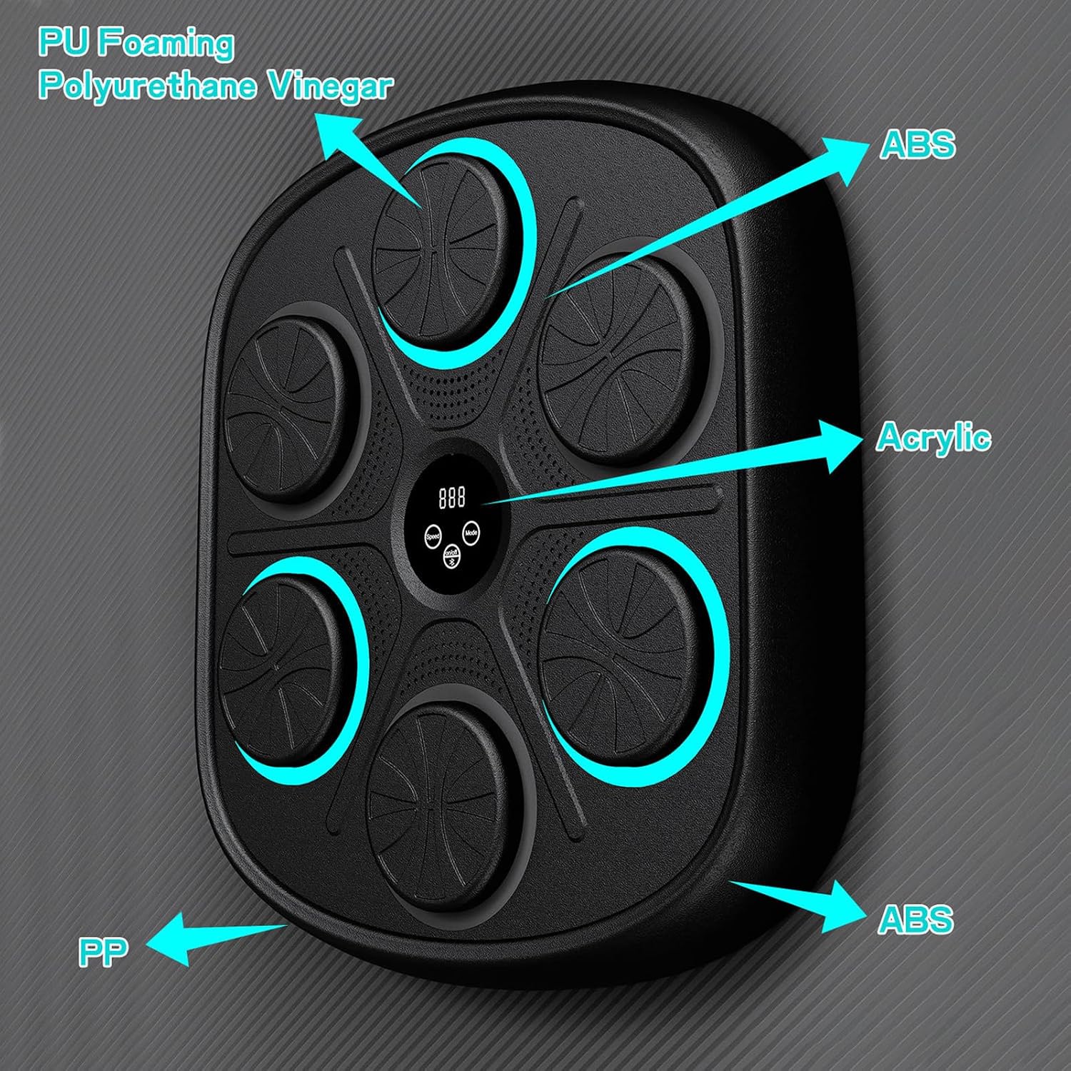 Music Boxing Machine, Smart Electronic Boxing Pad with Boxing Gloves, Suitable for Home, Office