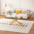 Glass Coffee Table Set of 3 Piece, Living Room Tables Set of 3 Pcs, Including 1 Coffee Table and 2 End Side Tables, Metal Frame, Tempered Glass, for Small Space, Apartment (Golden, W39.37' + W17.72')
