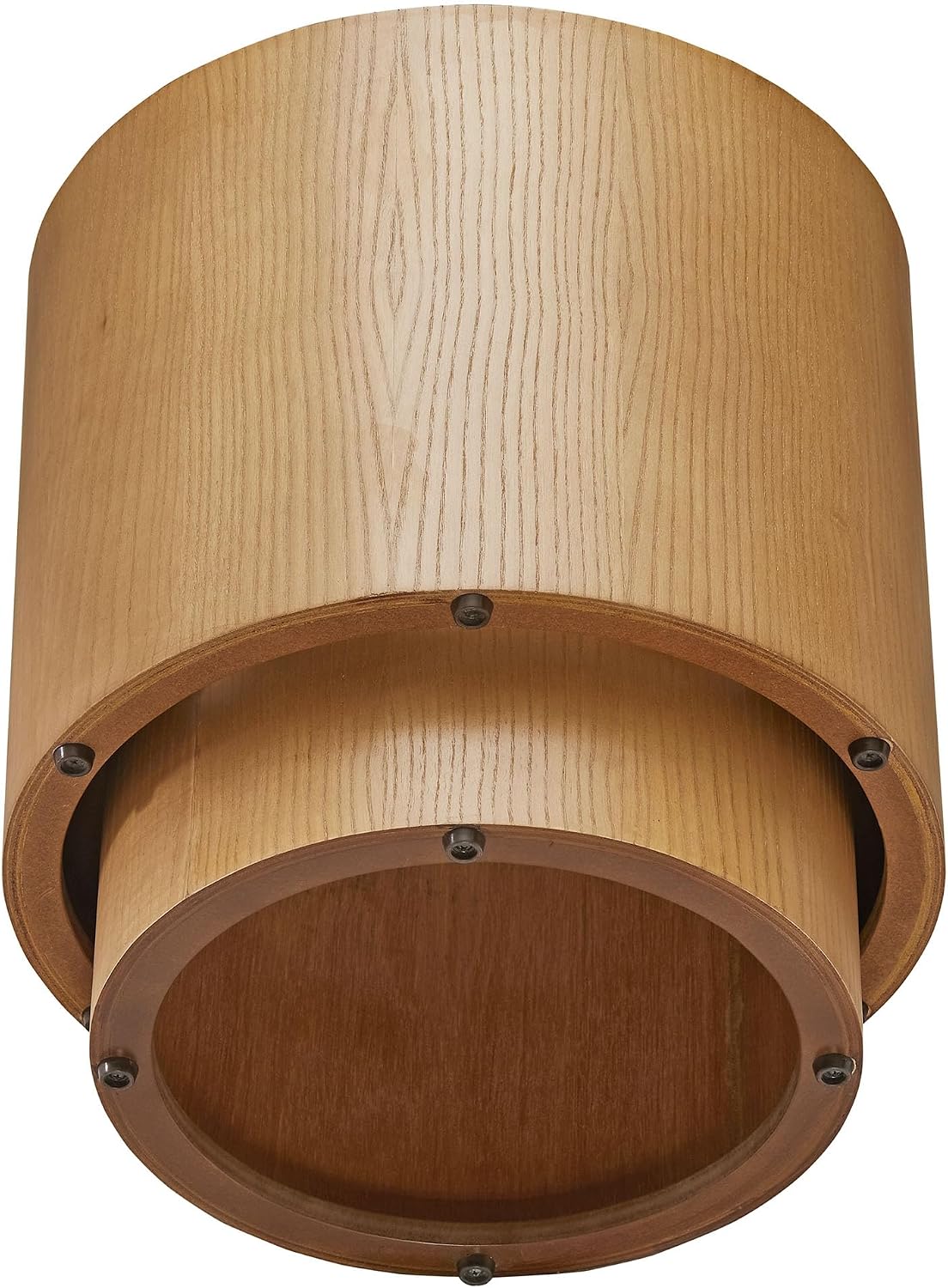 Modway Amani Nesting Coffee Table Set of 2 in Natural - Modern Round Drum Tables - Stackable End Tables for Small Spaces - Circle Side Table Set for Living Room