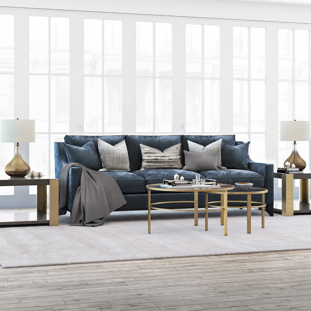 Henn&Hart Round Nested Coffee Table in Brass, Coffee Table coffee tables for living room, studio apartment essentials