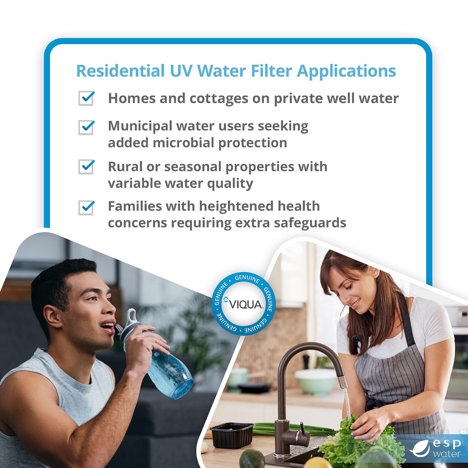 Viqua VH410-F20 UV Home Water Treatment System with Integrated Pre-Filter, 18 GPM for Whole House and Light Commercial Filtration, Stainless Steel 3/4 MNPT 120V for Sediment Rust Removal