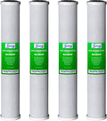 iSpring FC25X4 High Capacity 20' x 2.5' Water Filter Replacement Cartridges - CTO Carbon Block - Fits WCB32C, WCB32O & RCB3P - Pack of 4