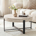 Modern Round Coffee Table Marble Coffee Table with Storage Travertine Stone Coffee Tables for Living Room Small Space Apartment