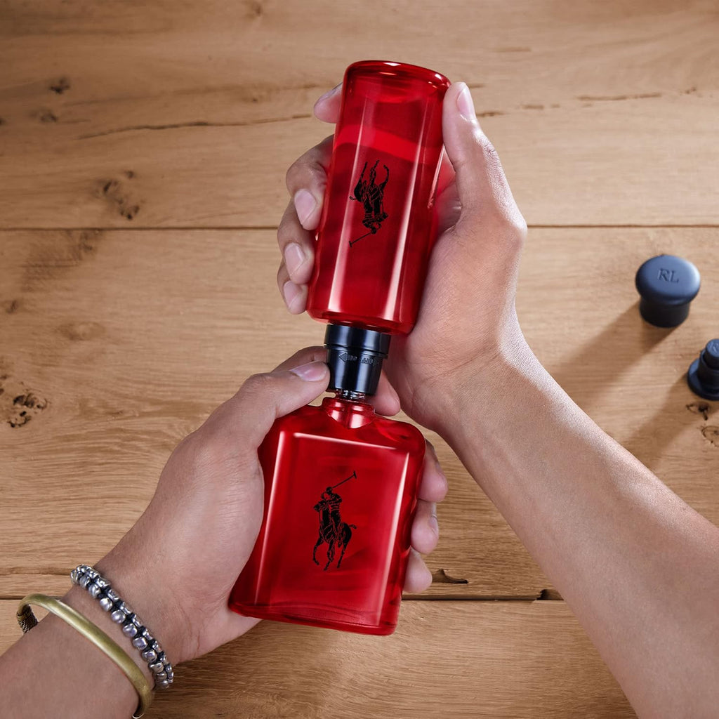 RALPH LAUREN FRAGRANCES - Polo Red - Eau de Toilette - Men's Cologne - Refillable Cologne Set - Woody & Spicy - With Grapefruit, Saffron, and Redwood - 2.5 Fl Oz Bottle & 5.1 Fl Oz