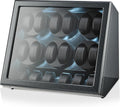 TIMECUBE 12 Watch Winder with 6 Storage Slots, LED Light and Automatic Motor-Stop