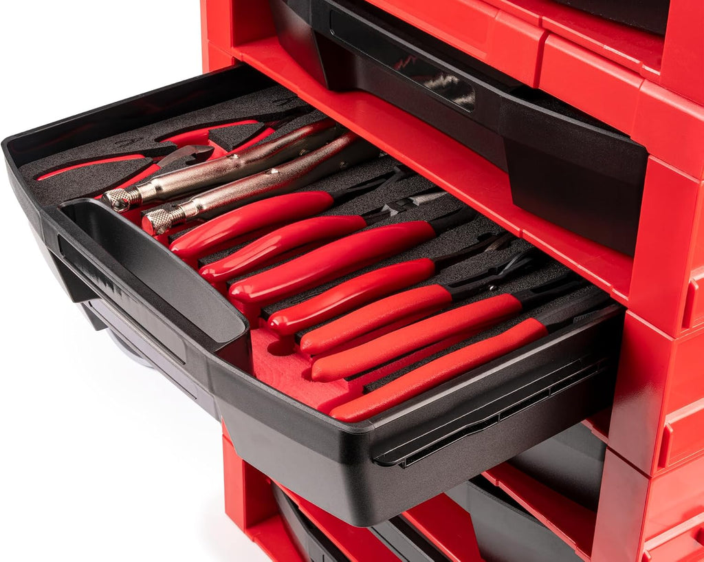 TEKTON Gripping, Cutting, and Locking Pliers Set with Open Top Drawer and Rack (12-Piece) | PLR96001