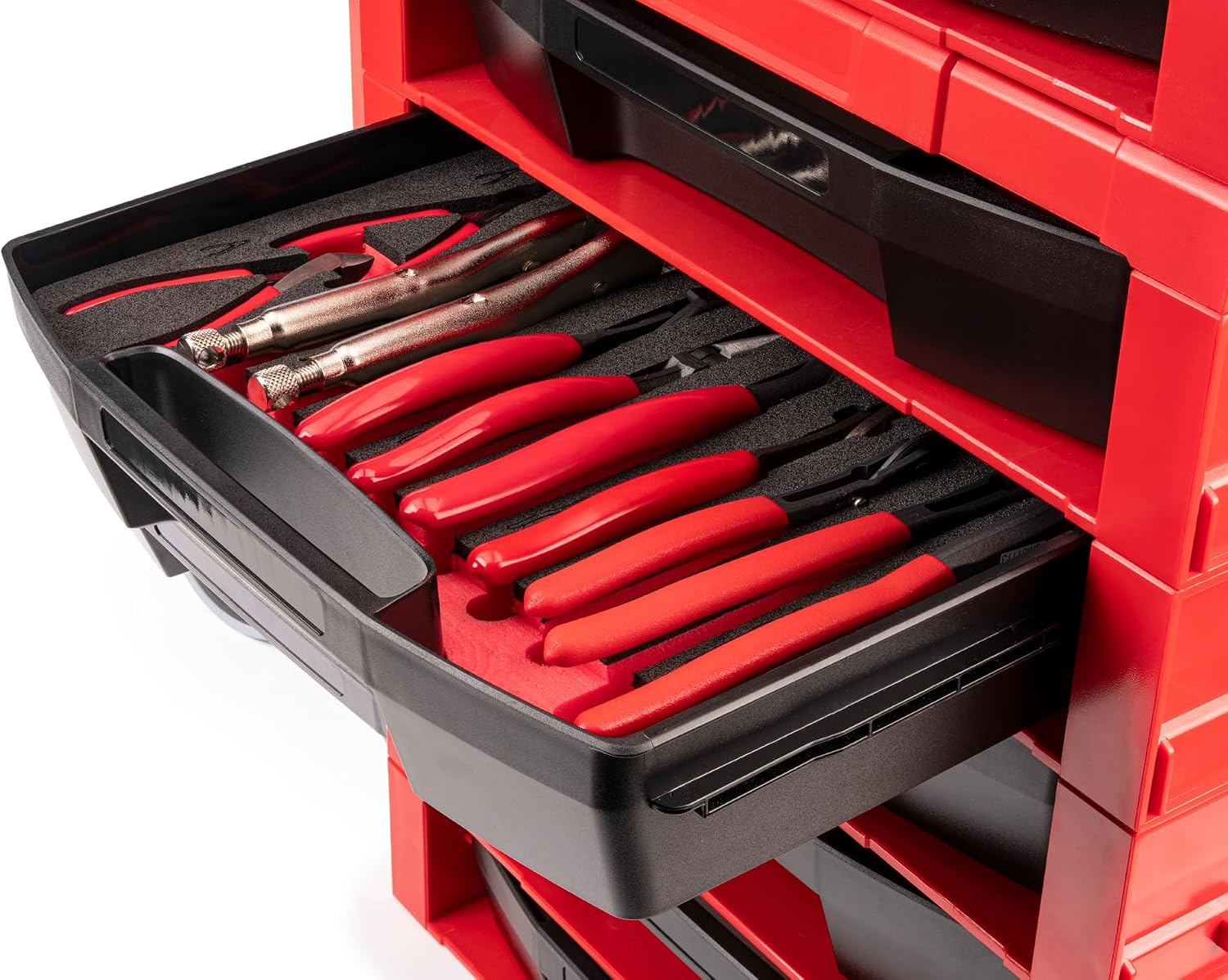 TEKTON Gripping, Cutting, and Locking Pliers Set with Open Top Drawer and Rack (12-Piece) | PLR96001
