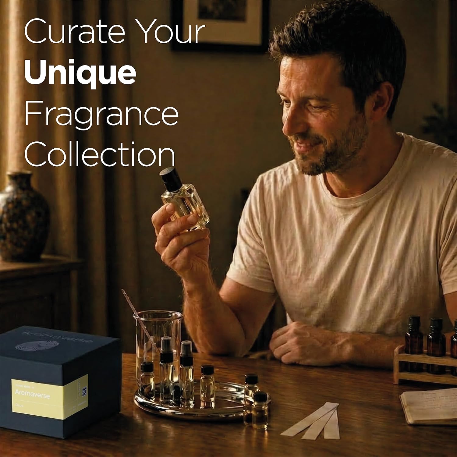 Deux Perfume Making Kit - Make Your Own Perfume Kit for Women & Men with 30 Aromatic Ingredients, Spray Bottles, Droppers & 6 Recipes, Unisex Scents with Fresh, Amber, Floral, Musk Notes