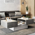 HedoAjim Coffee Table with Large Storage for Living Room Farmhouse Center Table Mesas De Centro para Salas Modernas Nesting Coffee Tables Modern Coffee Table for Reception Room, Grey