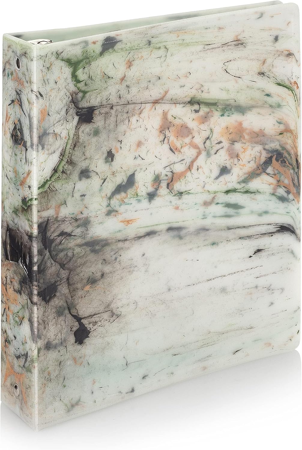 Carstens Limited Edition 1.5-Inch Green Marble Heavy Duty 3-Ring Binder – Side Opening, Waterproof, Durable Plastic, No-Gap Rings, Holds 250 Sheets, BPA-Free, Made in USA (2053-3R), Case of 20