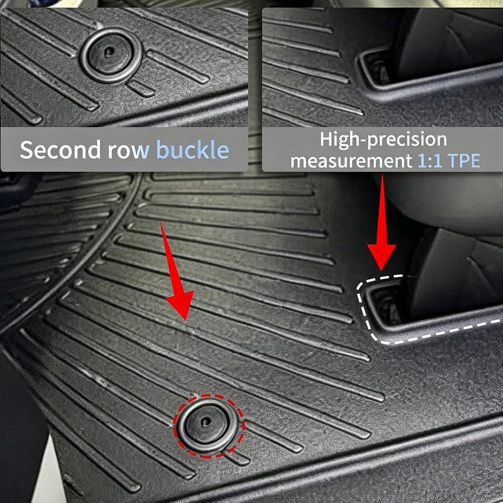 Floor Mats for 2017-2025 2026 Chrysler Pacifica(Hybrid Models), Fit 7 and 8 Passenger Model with Cargo Liners,TPE All Weather Protection Car Full Set Mats,for Pacifica 2017-2026 car Accessories