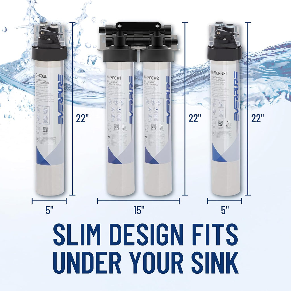 Pentair Everpure EF-6000 Quick-Change Filter Cartridge, EV985550, for Use in Everpure EF-6000 Full Flow Drinking Water System, 6,000 Gallon Capacity, 0.5 Micron