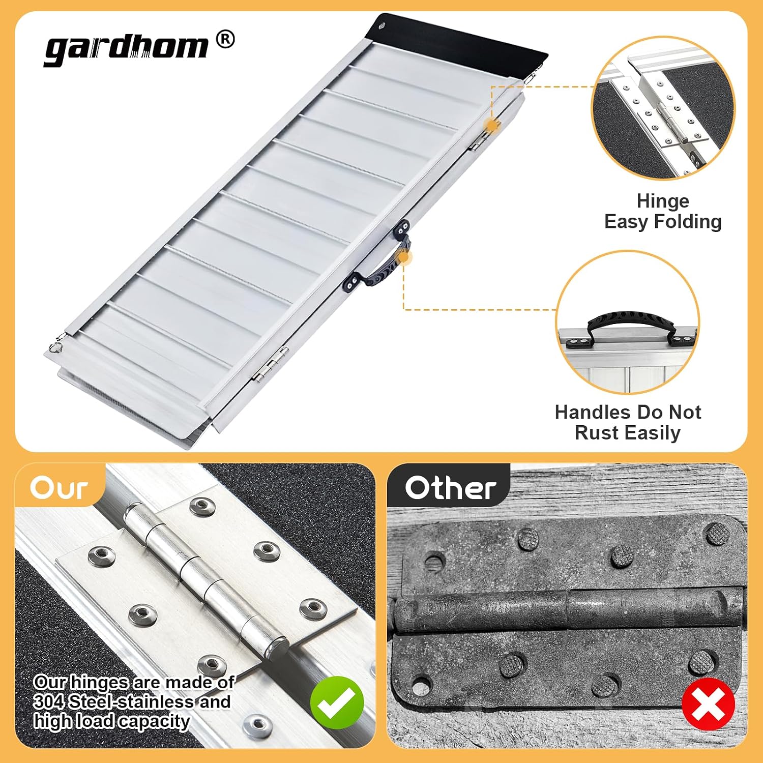 gardhom Bundle Wheelchair Ramps 2FT 3FT 4FT, 800Lbs Aluminum Portable Folding Handicap Ramp Wheel Chair Ramp for Home Entrance Threshold Doorways Stairs Curbs Scooter