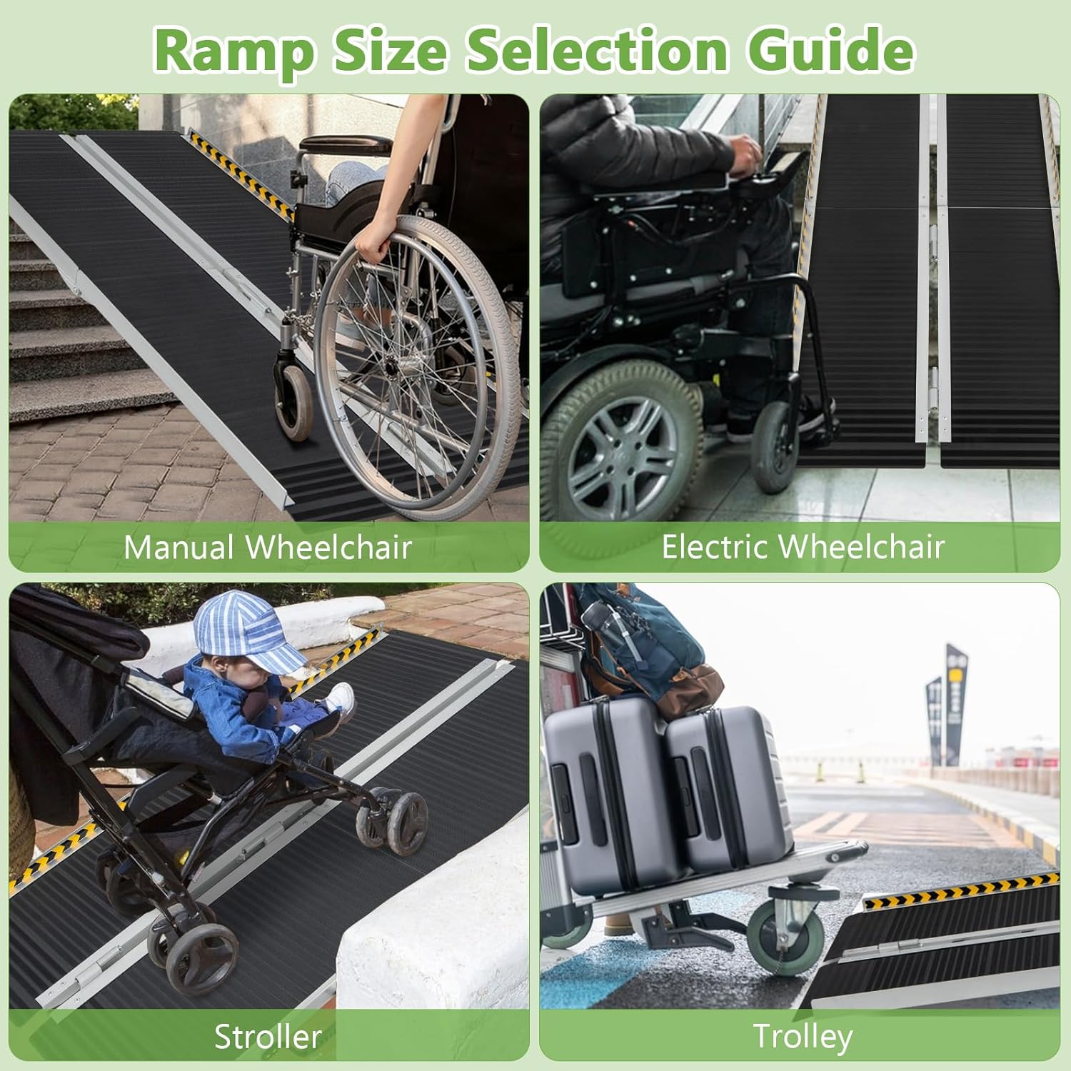Goplus 5 FT Portable Wheelchair Ramp, Anti-Slip Folding Handicap Ramp w/Transition Plate, Reflective Warning Stickers, 600 LBS Threshold Ramp for Stairs, Doorways, Scooter, Trunk, Curbs, Garage