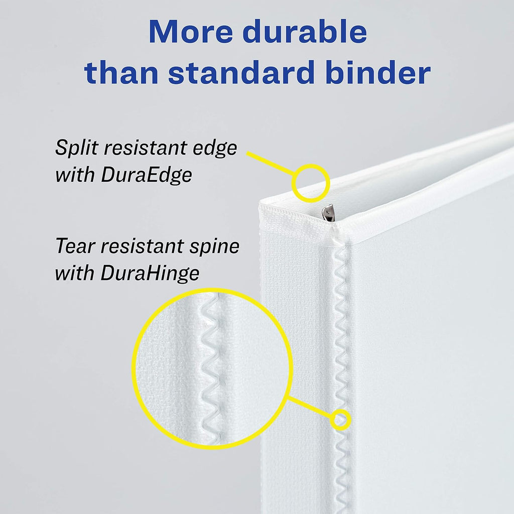 Avery Heavy-Duty View 3 Ring Binder, Extra Wide, 1.5' EZD Rings, 1 White Binder (01319) (Pack of 12)