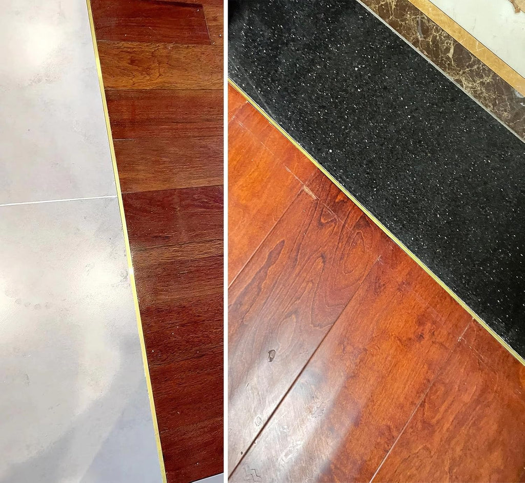 Extra Narrow Floor Transition Strip - Brass Seam Binder for Doorways, Gap Covering Threshold for Wood to Tile Flooring Transition, Durable and Stylish Flooring Solution