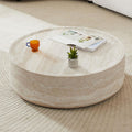 Round Faux Marble Coffee Table Modern Round Coffee Table Drum-Shape Center Table for Living Room Reception Room Office