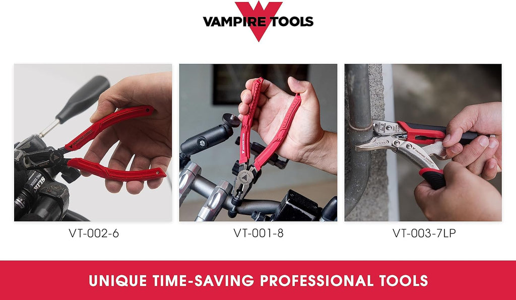 VAMPLIERS 3-PC Specialty Screw Extraction Pliers Set: Includes 8' PRO Linesman Pliers, JAWZ 7.5' Vise-Grip Locking Pliers, BRUTE 6.25' Black Oxide Finish Pliers + Vampliers Tool Pouch: VT-002-S3BP.