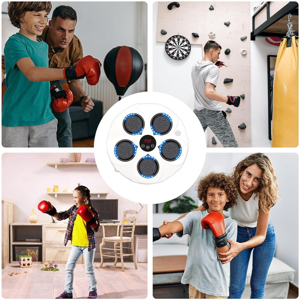 Electronic Boxing Trainer with Boxing Gloves, Smart Wall Strike Machine, Electronic Music Boxing Machines, Training Machine, Speed Adjustable Punch Equipment
