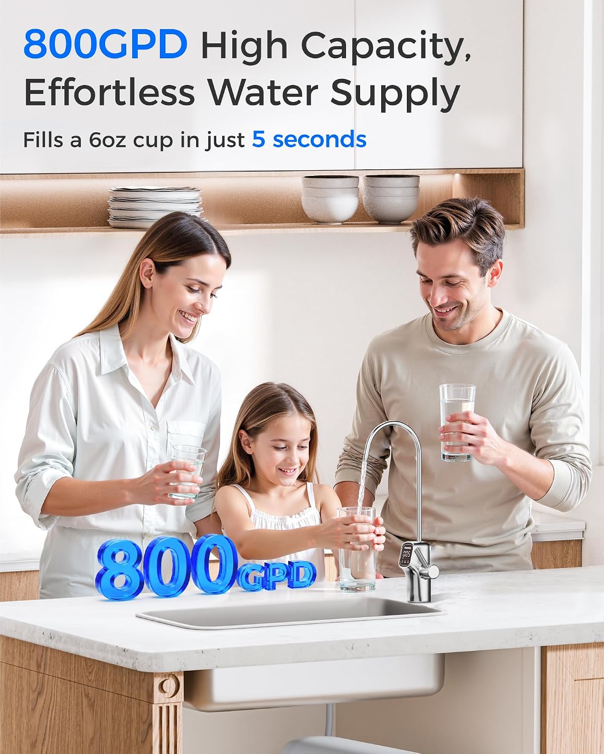 Waterdrop G3P800-RO Filter, Replacement for Waterdrop G3P800 Tankless Reverse Osmosis Water Filter, Reduce PFAS, 2-year Lifetime