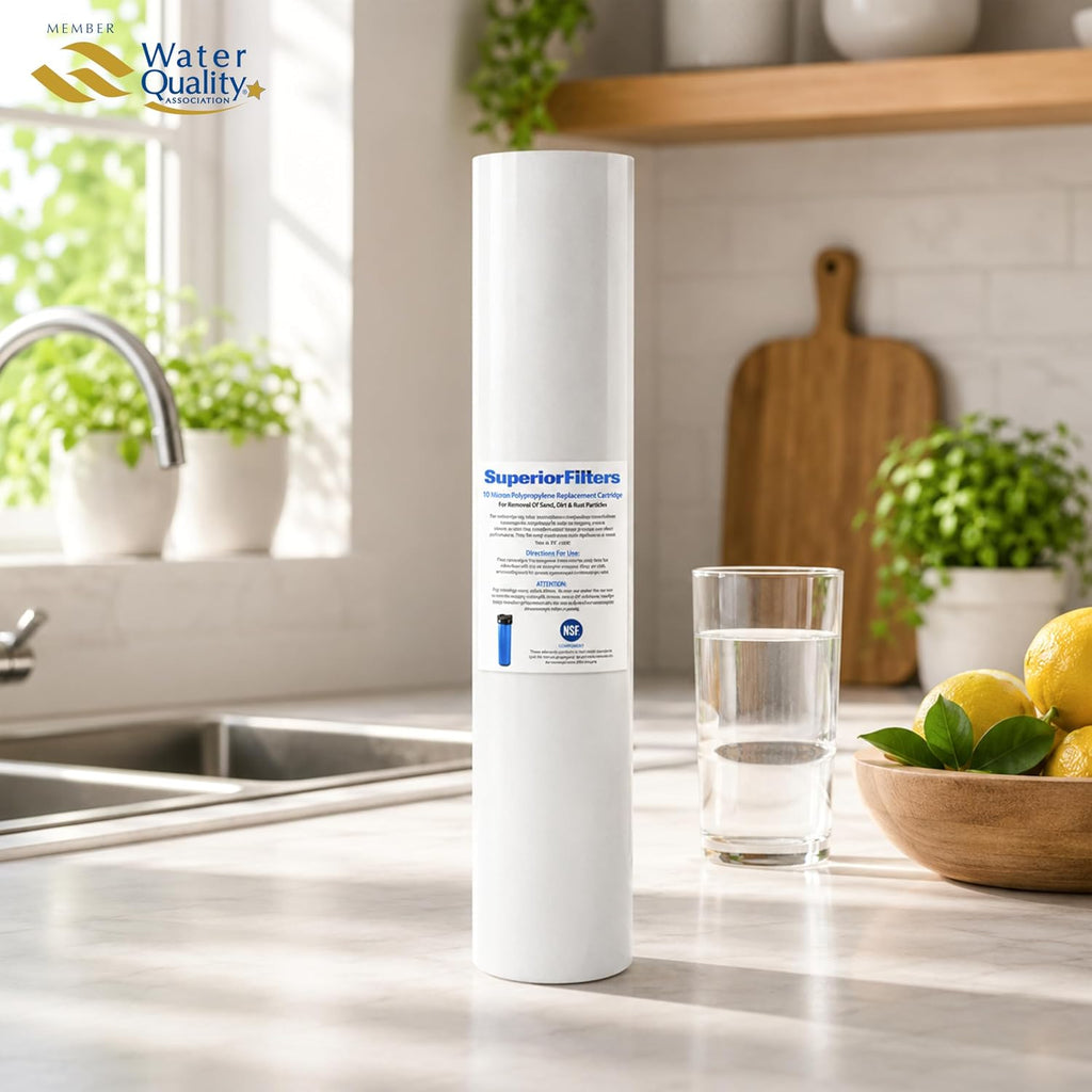20 Micron Sediment Filter - Whole House Water Filter Cartridge - High-performance 20-inch Replacement - Compatible with All Whole House Water Filter System - (20 X 4.5, 10 Count)