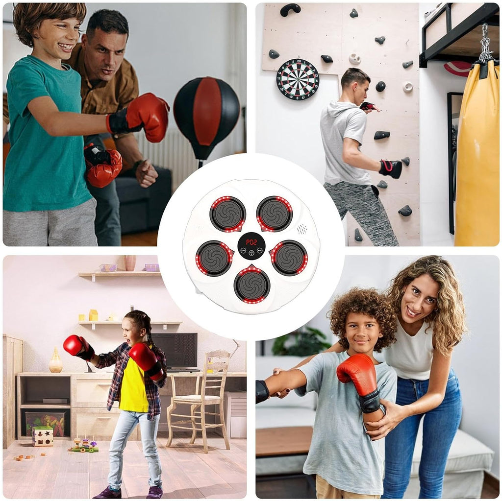 Electronic Boxing Trainer with Boxing Gloves, Smart Wall Strike Machine, Electronic Music Boxing Machines, Training Machine, Speed Adjustable Punch Equipment