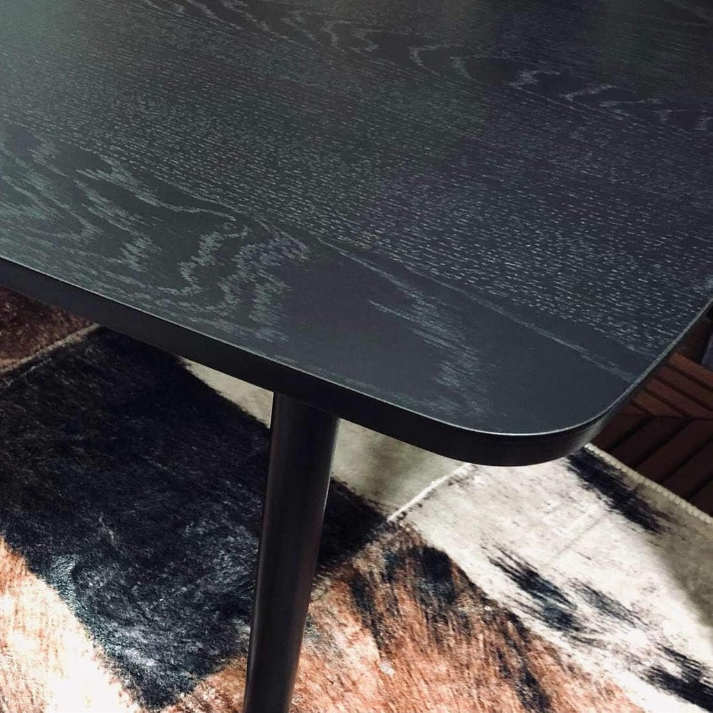 AZUMAYA Folding Legs Table W41.3 x D20.5 x H14.0 Inches Natural Oak and Rubber Wood Material Home and Living Coffee Table Black Wooden Color SGS-229BK