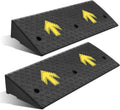 DNA Motoring 2pcs 5.3' Rise Rubber Arrow Curb Ramp Heavy Duty Loading Threshold Ramp 37.4' W x 13.8' D x 5.3' H for Loading Dock, Warehouse, Motorcycles, Cars, TOOLS-00651