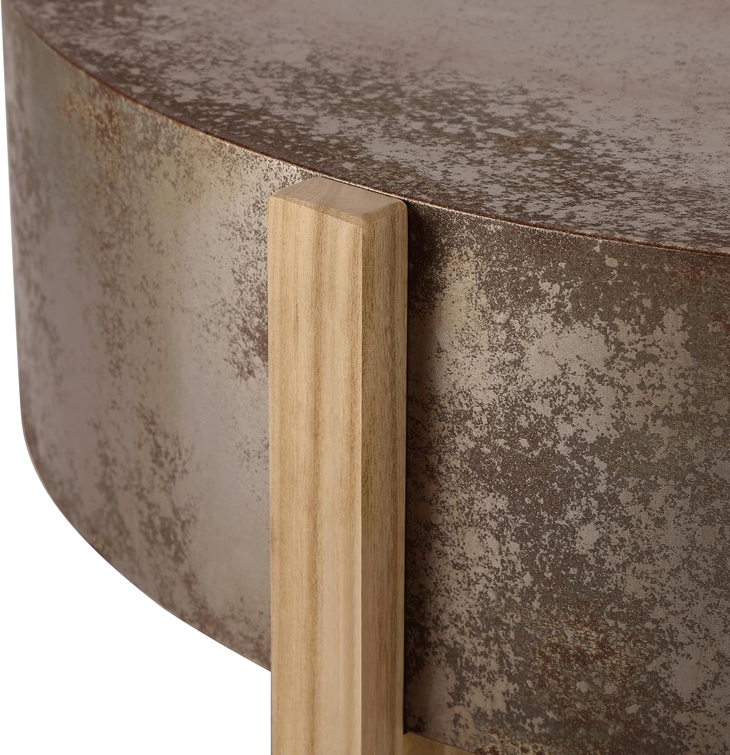 Christopher Knight Home Ember Rustic Coffee Table, 33' Modern Round Wood Accent Table with Burnt Legs, Indoor Living Room Side Table, Wooden End Table with Cross Base, Easy Assembly, Natural + Rustic