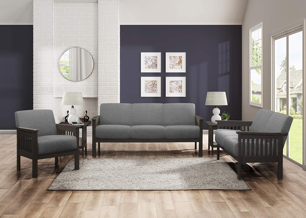 Lexicon Noel 49.5' W Fabric Living Room Sofa Loveseat, Gray