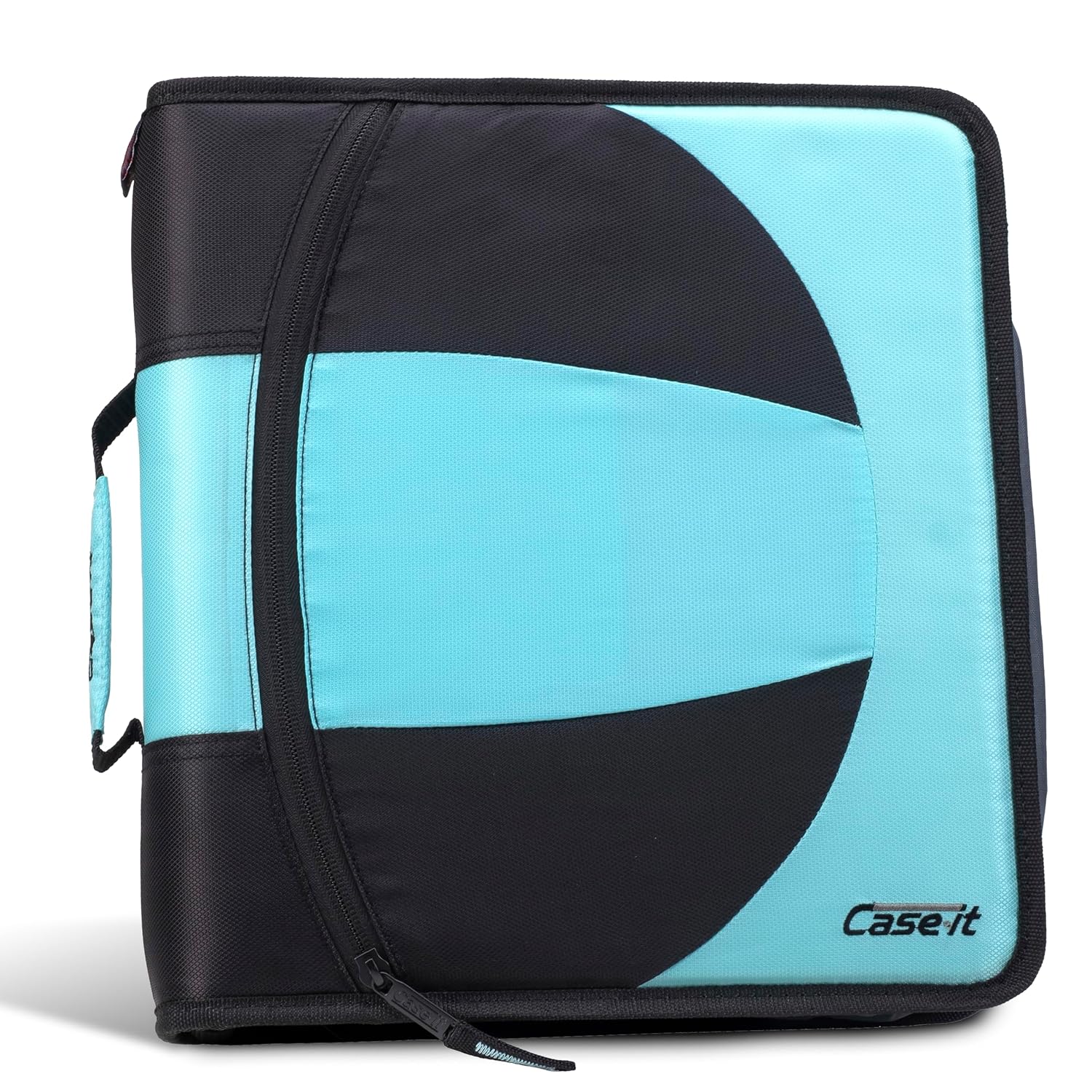 Case-it The Dual 2-in-1 Zipper Binder | Two 1.5-Inch D-Rings, 600 Sheet Capacity, Pencil Pouch & Multiple Pockets | School & Office Organizer with Shoulder Strap | Dual-101 Spearmint (Pack of 6)